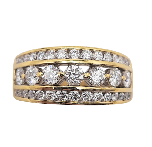 18ct Yellow Gold Brilliant Cut Diamond Dress Ring