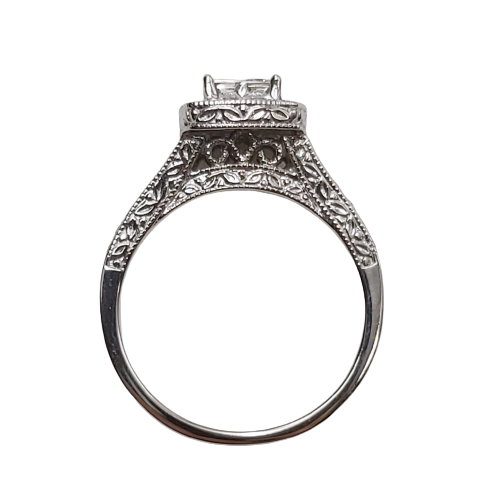 Ladies 14ct White Gold Princess Cut Diamond Ring TDW 1.00cts