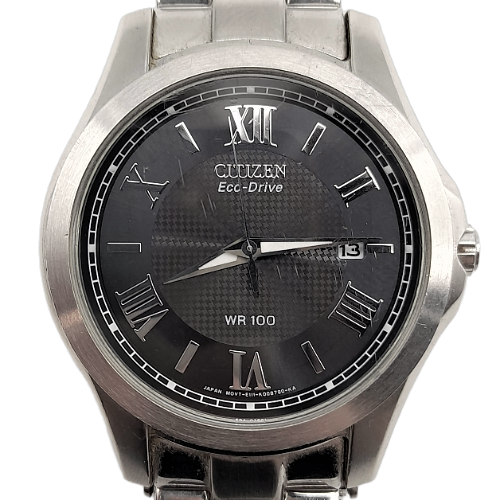 Citizen Eco-Drive Water-Resistant Stainless Steel Analogue Date Watch