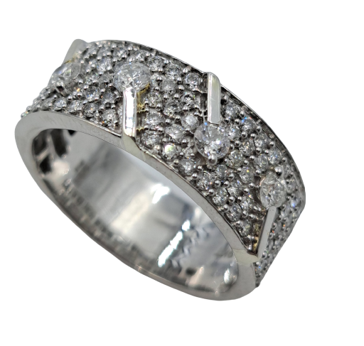 Ladies 9ct White Gold Cluster Diamond Ring TDW 0.73CTS