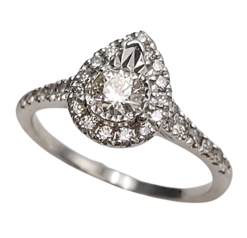 Ladies 9ct WHite Gold Diamond Engagement Ring TDW 0.37cts