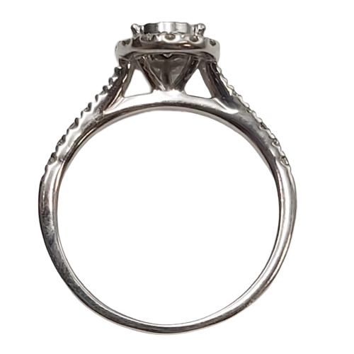 Ladies 9ct WHite Gold Diamond Engagement Ring TDW 0.37cts