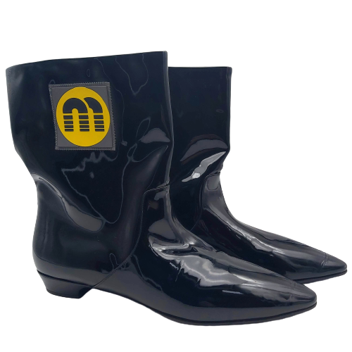 Miu Miu Logo Patch Boots Black Size 41