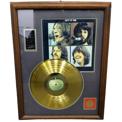 The Beatles Commerative  Gold Record Wooden Frame Let It Be *PICK UP ONLY*