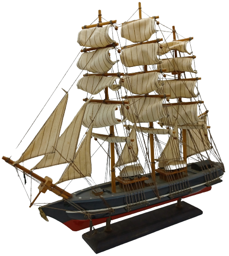 Timber Collectable Tallship Statue on Stand 450mm High 440mm Long