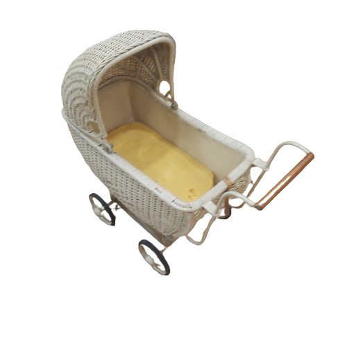 Antique White Rattan Doll Stroller *PICK-UP ONLY*