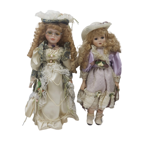 Ashton-Drake Galleries Set Of Two Porcelain Dolls