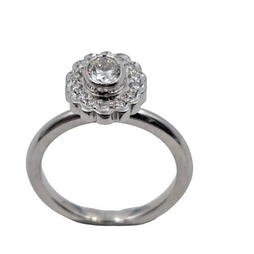 Ladies 18ct White Diamond Cluster Ring