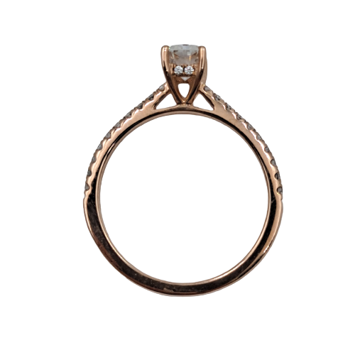 Ladies 9ct Rose Gold 33 Moissanite Ring