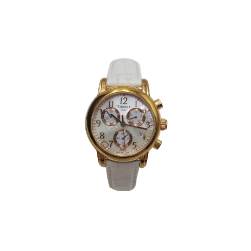 Tissot Dressport White Ladies Watch With Mother Of Pearl Face T050217A