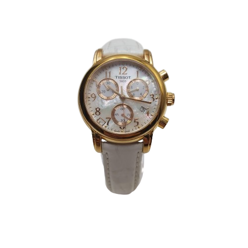 Tissot Dressport White Ladies Watch With Mother Of Pearl Face T050217A
