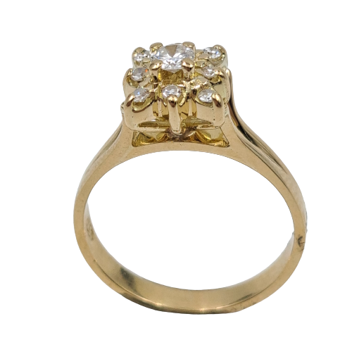 Ladies 18ct Yellow Gold Diamond Cluster Ring