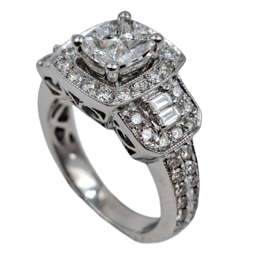 Ladies 14ct White Gold Diamond Ring