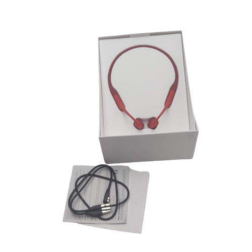 Shokz S803 Red Headphones In Box With Manual And Charger