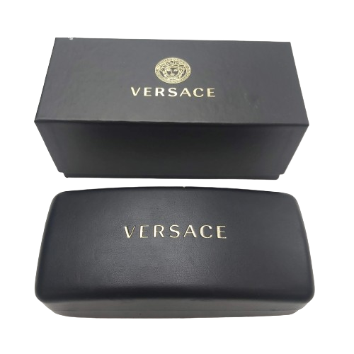 Versace VE2140 Black With Gold Accents Mens Sunglasses With Box And Case