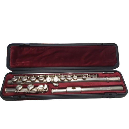 Yamaha Silver Flute In Hard Case With Books