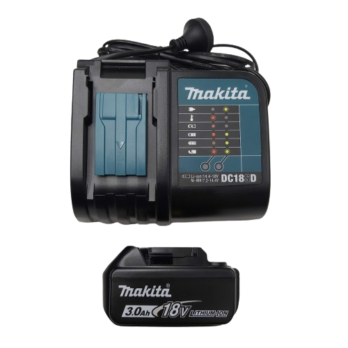 Makita 198399-6 18V Li-Ion DC18SD Charger and BL1830B-L 3.0Ah Battery with Gauge Combo