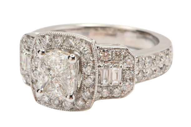 Ladies 14ct White Gold Diamond Ring