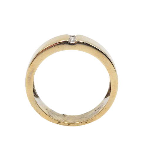 Mens 10ct Yellow Gold Ring with 3 Diamonds