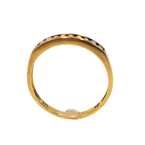 9ct Yellow Gold Diamond Pave Eternity Ring