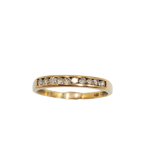 9ct Yellow Gold Diamond Pave Eternity Ring