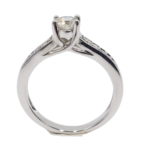 18ct White Gold Princess Pave Diamond Ring