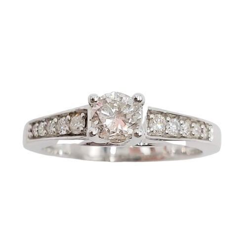 18ct White Gold Princess Pave Diamond Ring