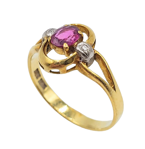 14ct Yellow Gold Ruby and Diamond Dress Ring
