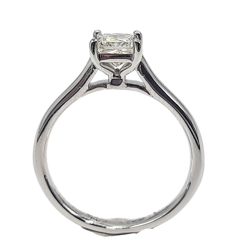 18ct White Gold 0.75ct Diamond Solitaire Princess Cut Ring
