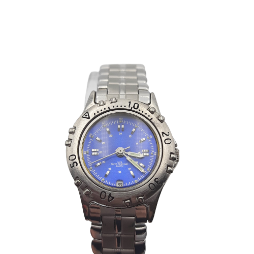 Unbranded Silver and Blue Analogue Watch