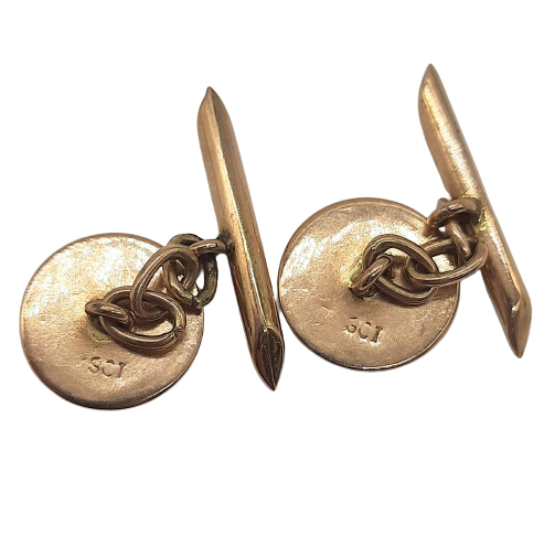 Mens 9ct Yellow Gold Cuff Links