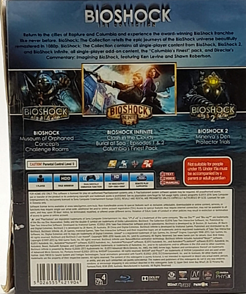 THE BIOSHOCK COLLECTION Box Set For The Ps4 Australian Release 3x