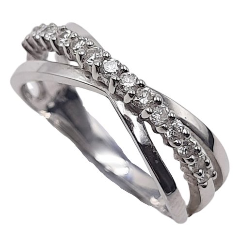 18ct White Gold Diamond Pave Dress Ring