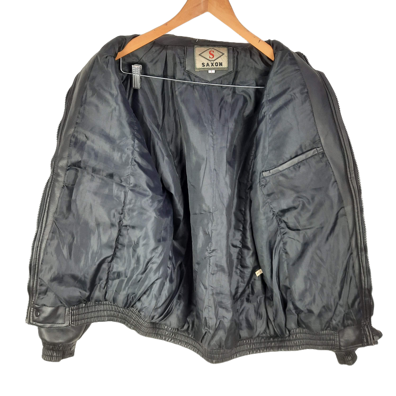 Saxon Faux Leather Jacket - Size Large