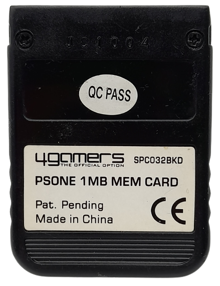 4Gamers PS1 Memory Card 1MB in Black