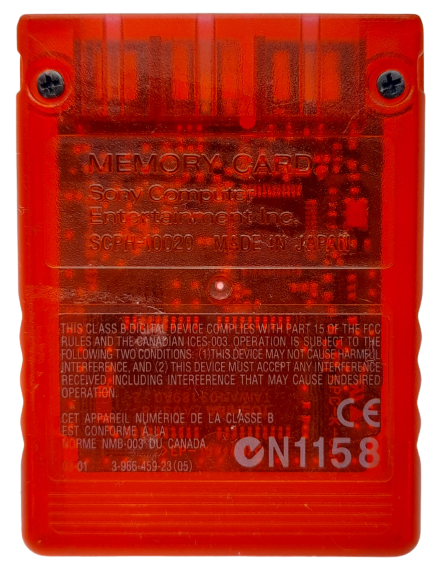 Sony PS2 Memory Card 8MB (SCPH-10020) - Transparent Red