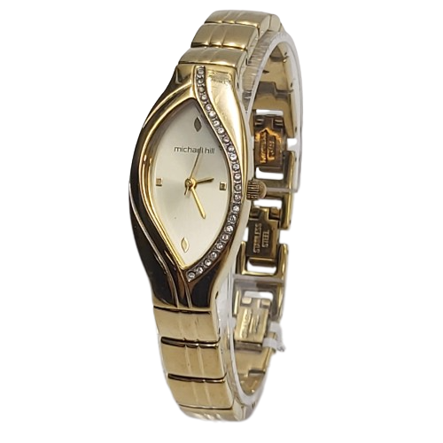 Michael Hill Gold Face Gold Metal Band Analogue Watch