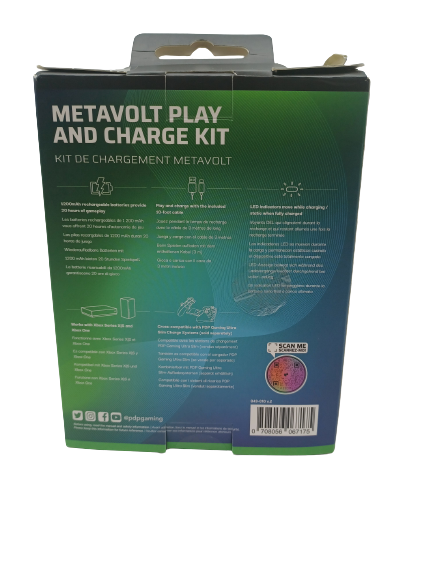 PDP Metavolt Play And Charge Kit In Box - For Xbox Series X/S & One Controllers