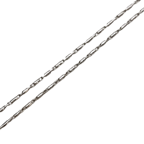 Ladies 18ct Two Tone Diamond Cross Pendant with 18ct Bar Link Chain