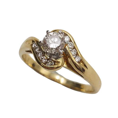 Ladies 18ct Yellow Gold Diamond Vintage Ring