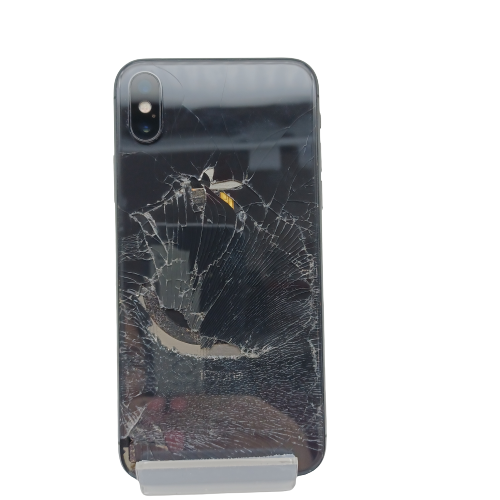 PARTS ONLY-Iphone X Black SOLD AS IS With Damaged Back Locked To Icloud