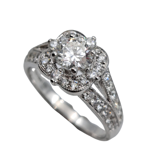Ladies 14ct White Gold Diamond Cluster Dress Ring TW 1.45cts