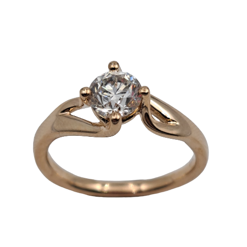 Ladies 9ct Rose Gold Solitaire Diamond Ring TW 0.70cts
