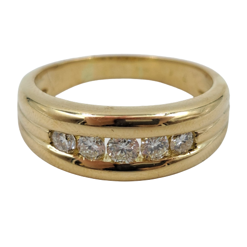 Men's 18ct Yellow Gold Dress Ring TW 0.42cts